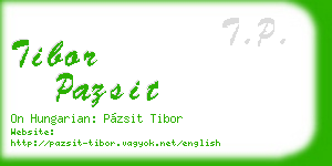 tibor pazsit business card