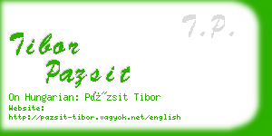 tibor pazsit business card